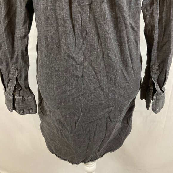 Universal Standard Shirt Dress 3XS Muted Black-Gray Half Button Long Sleeve - Picture 10 of 11